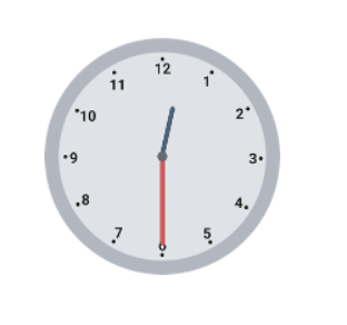 Uhr zeigt halb eins