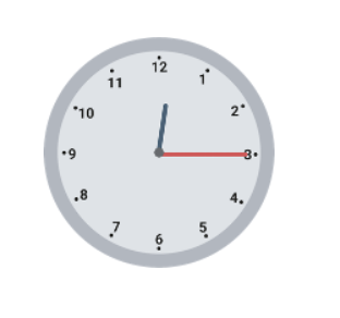 Uhr zeigt viertel nach 12.