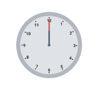 Uhr zeigt 12 Uhr