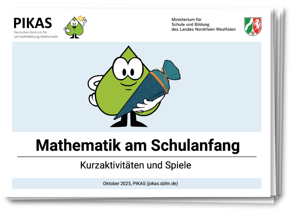 Abbildung des Deckblatts der Mathe-Kartei. Unterüberschrift: „Einstiege – Rituale – Spiele – Übungen“.