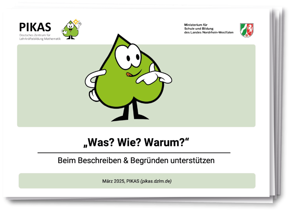 Abbildung des Deckblatts der "Was? Wie Warum?"-Kartei. Unterüberschrift: „Beim Beschreiben und Begründen unterstützen“